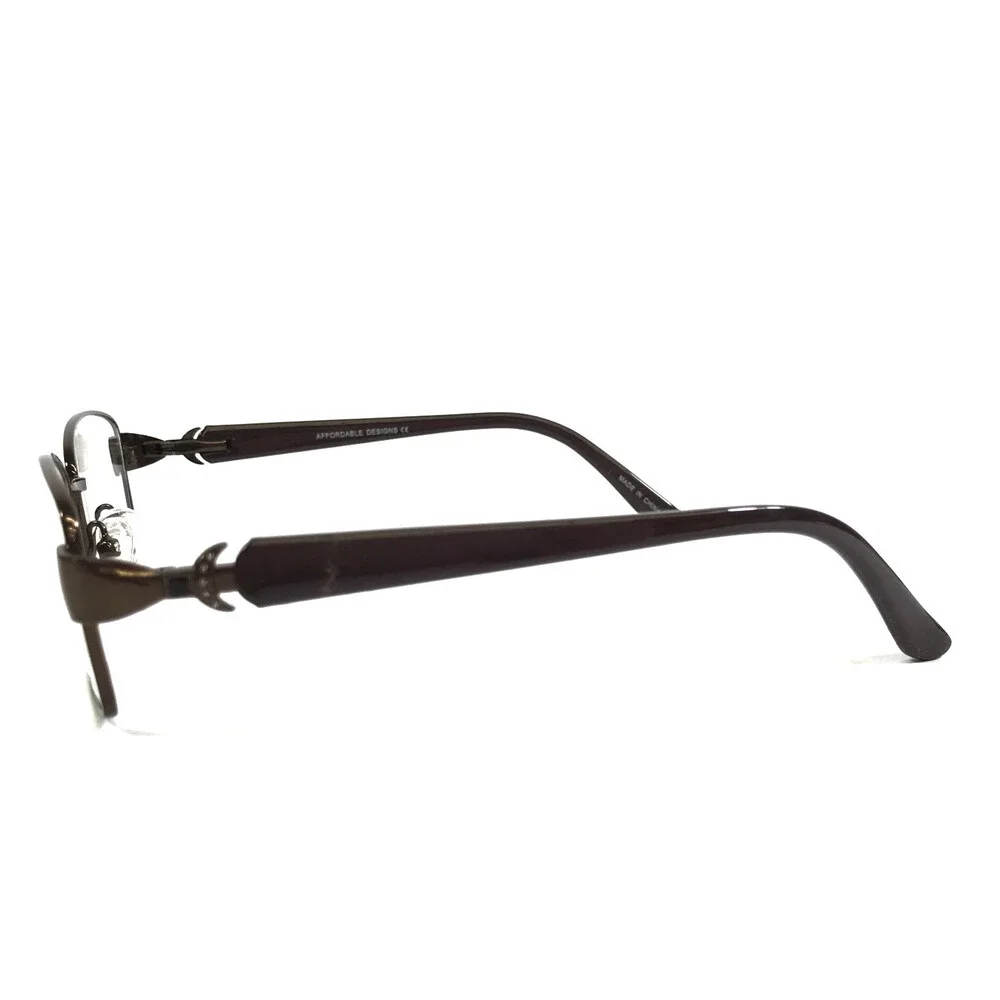 Affordable Designs Eyeglasses Frames MARGE BROWN Rectangle Wire Rim 53-18-135